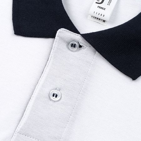 Рубашка поло Prince 190, белая с темно-синим, размер L