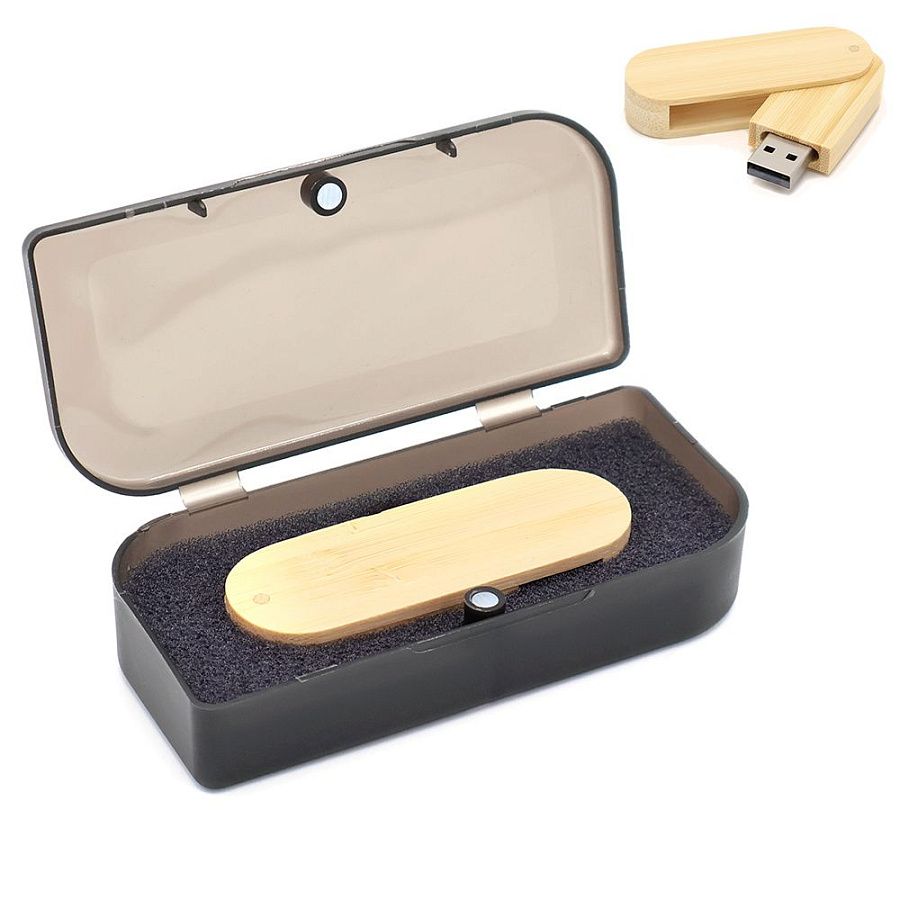 Флешка Green 16 Гб в футляре, светло-коричневый