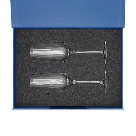 Подарочный набор 2 бокала для шампанского Blanche в  синей коробке