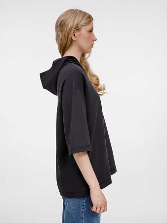 Футболка оверсайз унисекс с капюшоном Neofit, черная, размер M/L