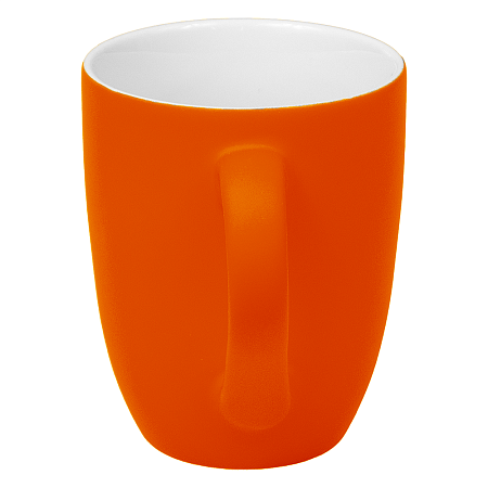Кружка фарфоровая Casa Grande Tulip Soft софт тач, оранжевая/белая, 350 мл