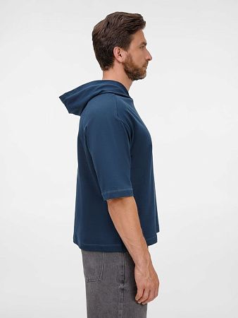 Футболка оверсайз унисекс с капюшоном Neofit, темно-синяя, размер XL/2XL