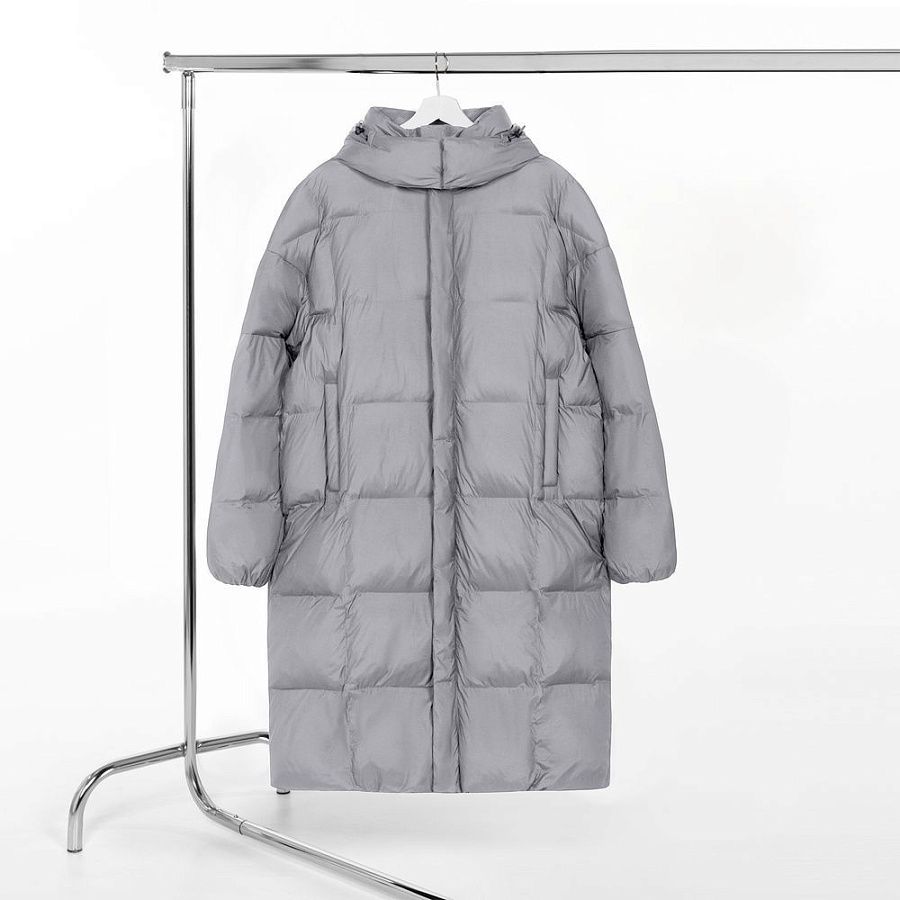 Пуховик унисекс Kapsula, серый, размер XS/S