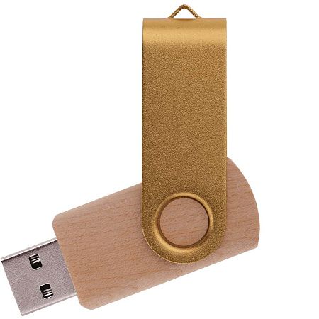 Флешка TWIST WOOD COLOR Светлое дерево с золотистым 4014.31.17.32ГБ