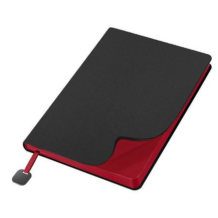 Ежедневник Flexy Velours de Soie Color А5, чернo-красный, недатированный, в гибкой обложке