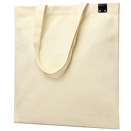 Сумка для покупок IVORY 325 г/м² с PU нашивкой, чёрный