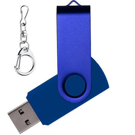 Флеш накопитель USB 2.0 Twister 32GB, пластик Софт Тач/металл, синий/синий