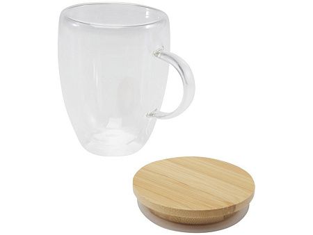 Кружка с бамбуковой крышкой «Leona»