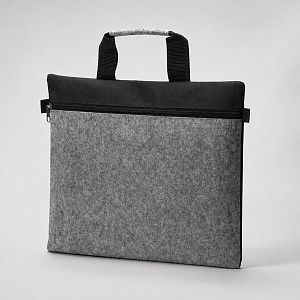 Сумка для документов «Felty», цвет: серый, черный