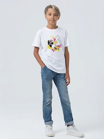 Футболка детская «Обними кота», белая, размер 6 лет (106-116 см)