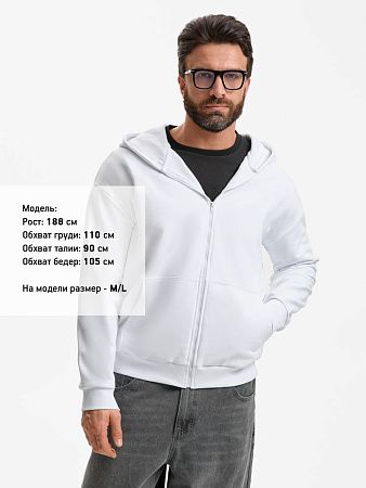 Толстовка унисекс оверсайз Sartoro, белая, размер XL/2XL