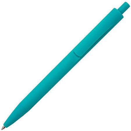 Ручка шариковая IGLA SOFT, пластиковая, софт-тач, бирюзовая