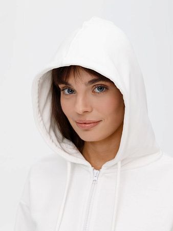 Толстовка унисекс оверсайз на молнии Zippy Terry, белая, размер XS/S