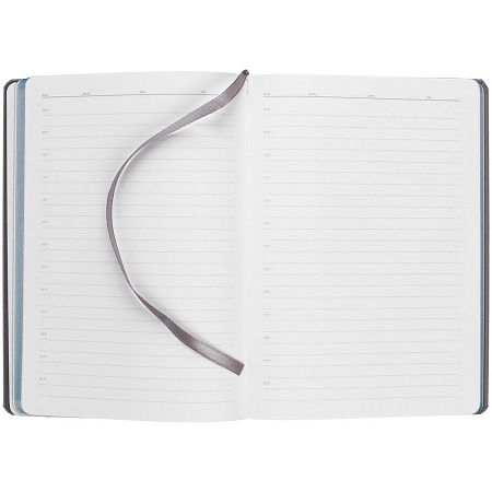 Ежедневник Rubikon на заказ, недатированный серо-бирюзовый