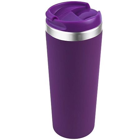 Термокружка KOMO SOFT COLOR 420мл. Фиолетовая с фиолетовой крышкой 6060.11