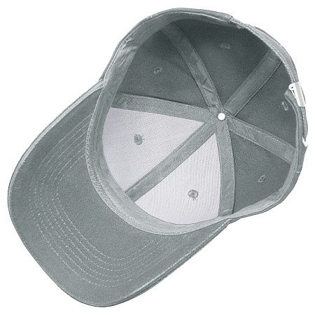 Кепка 6-панельная Greenwich 350, c серым сендвичем, серая