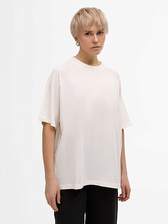 Футболка унисекс оверсайз T2, молочно-белая, размер M/L