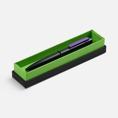 Ручка шариковая Inkolor в футляре, черная с фиолетовым