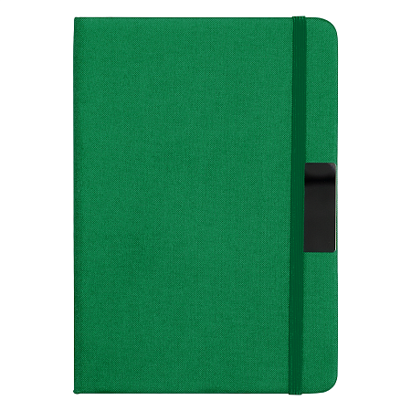 Блокнот А5 Hobard, в твердой обложке c резинкой в линейку, зеленый