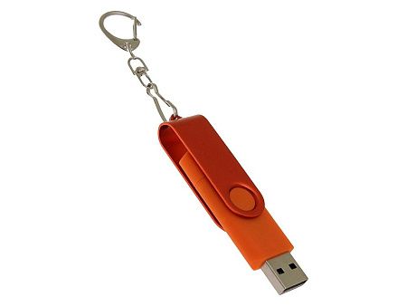 USB 2.0- флешка на 32 Гб с поворотным механизмом и дополнительным разъемом Type-C