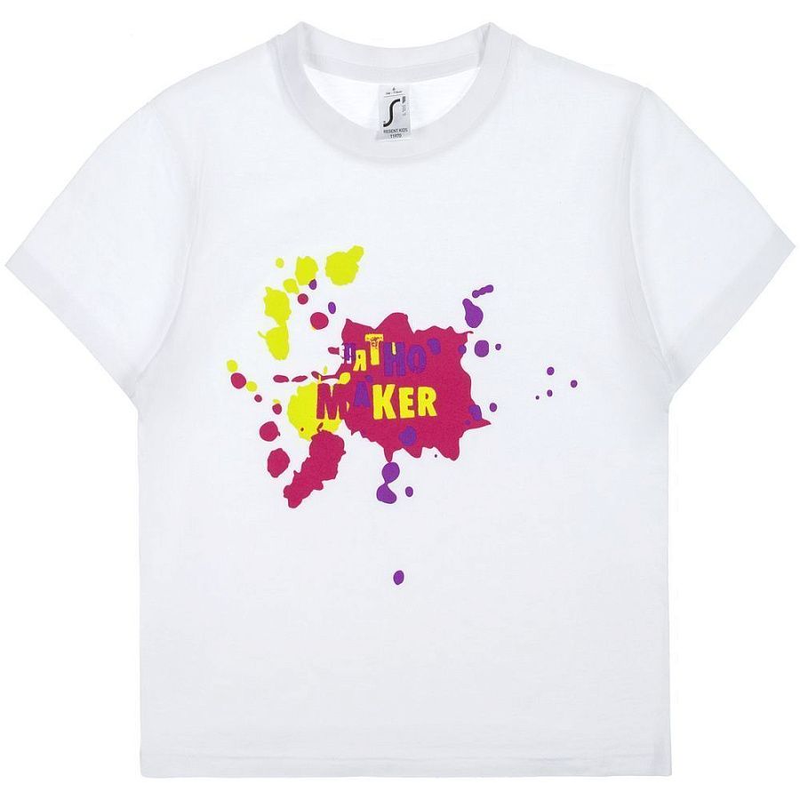 Футболка детская «Пятно Maker», белая под нанесение