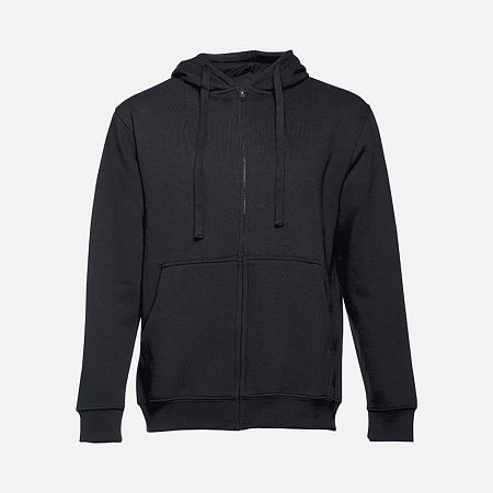 Толстовка мужская на молнии с капюшоном Amsterdam, черная, размер M