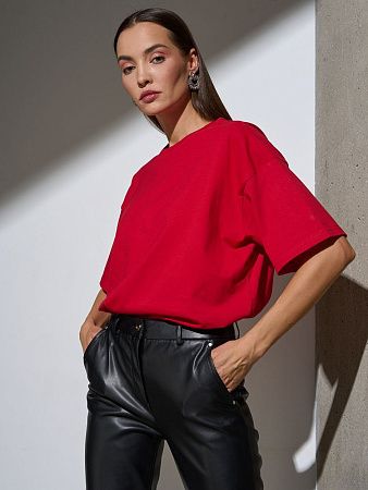 Футболка Oversize Premium, красная, размер L
