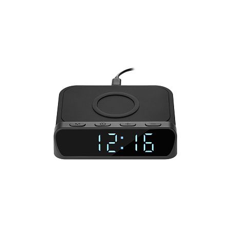 Зарядная станция с часами 15W Rigel, черная