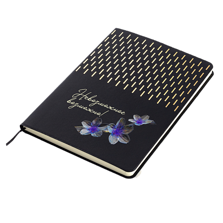 Ежедневник A5 недатированный Esmeralda в мягком переплёте, чёрный с золотистым