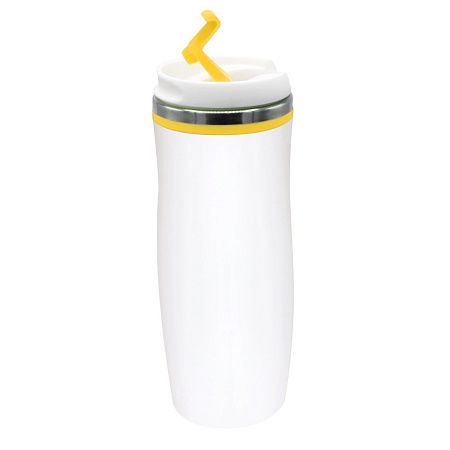 Термокружка Latte, бело-желтый