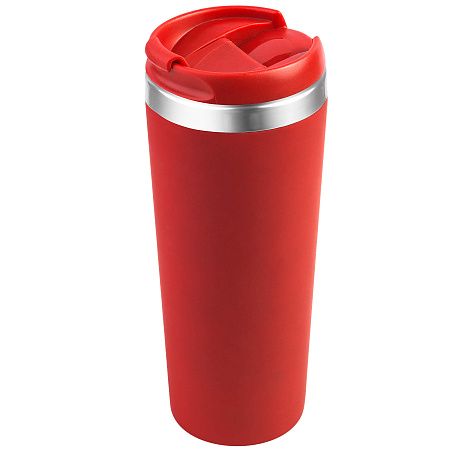 Термокружка KOMO SOFT COLOR 420мл. Красная с красной крышкой 6060.03