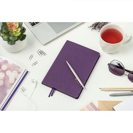 Ежедневник Flexy Soft Touch Latte А5, фиолетовый, недатированный, в гибкой обложке