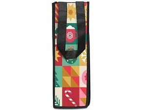 Чехол для бутылки из нетканого материала PET с возможностью полноцветной печати, цвет: черный