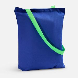 Шопер B4, синий с зелеными ручками