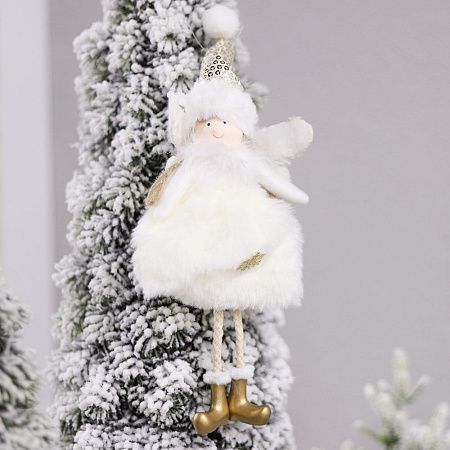 Новогоднее украшение Рождественский ангел, белый