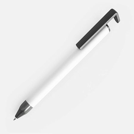 Ручка шариковая Standic с подставкой для телефона, белая