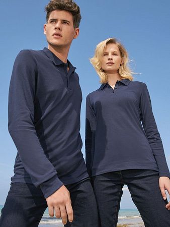 Рубашка поло мужская с длинным рукавом Perfect LSL Men, зеленое яблоко, размер S