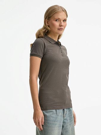 Рубашка поло женская Brandy Women, темно-серая с белым, размер XS