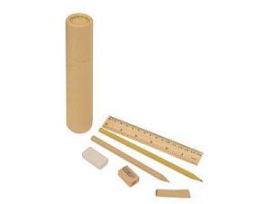 Набор канцелярский в пенале «Eco style», цвет: бежевый