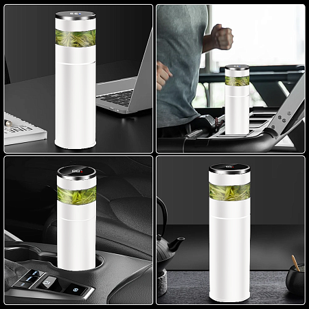 Термос стальной Gulfstream двухстеночный с вакуумной изоляцией 450 мл, крышка с дисплеем, белый, матовый