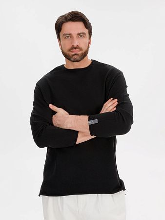 Лонгслив унисекс Siluetti Fuori, черный, размер S/M