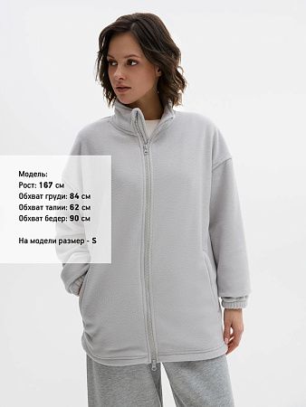 Куртка флисовая унисекс Nebo, светло-серая, размер S