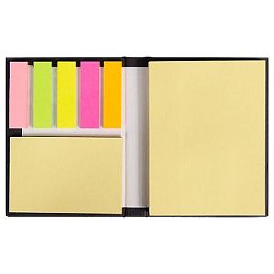 Набор цветных бумажных стикеров Stick and Smile в твердом переплете, 100 листов в блоке, размер 8*10,5*1,5 см, черный