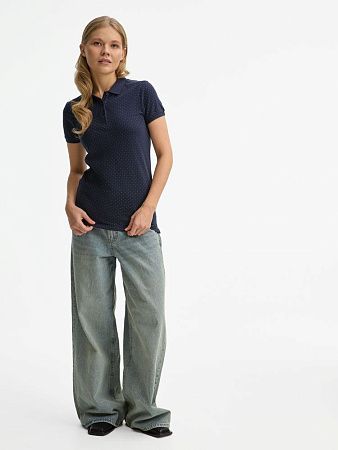 Рубашка поло женская Brandy Women, темно-синяя с белым, размер L