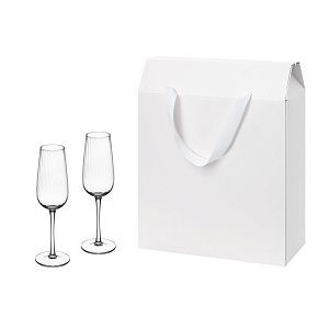 Подарочный набор 2 бокала для шампанского Blanche в большом подарочном пакете
