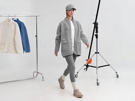 Куртка унисекс Oblako, светло-серая, размер XL/2XL