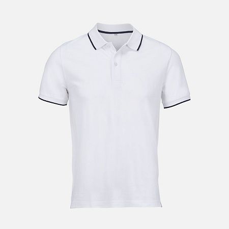 Рубашка поло унисекс Palermo, белая с темно-синим, размер XS