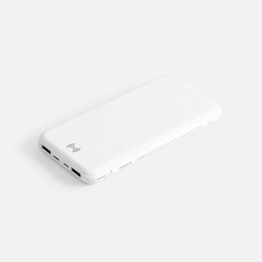 Аккумулятор с беспроводной зарядкой All Day Wireless, 10000 мАч, белый
