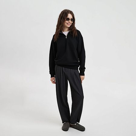 Толстовка на молнии унисекс FLOW, темно-синяя