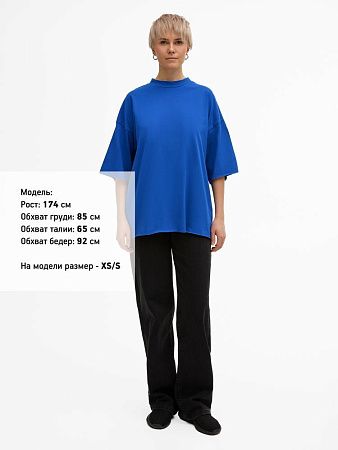Футболка унисекс оверсайз T1, синяя, размер M/L